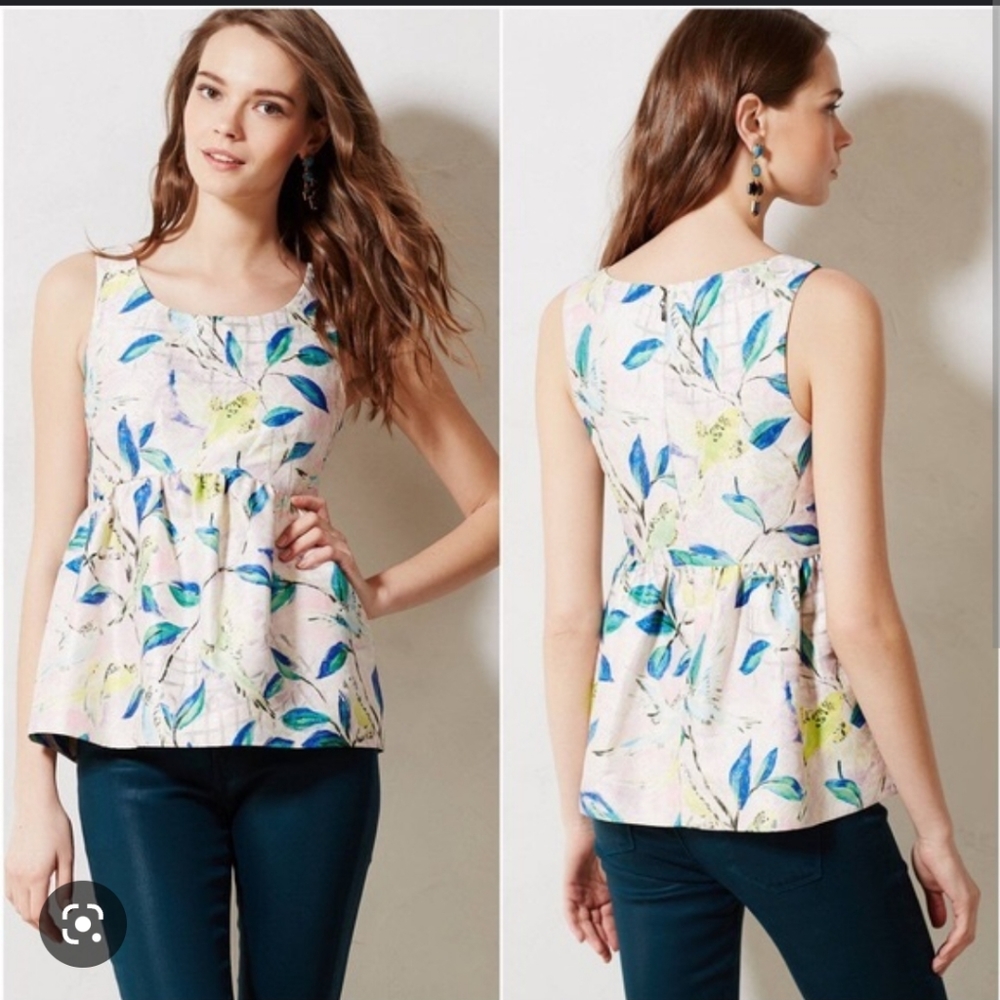 Anthropologie Leifsdottir Brocade Top